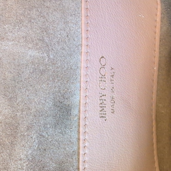 Jimmy Choo Lilia Pink Glitter Clutch with Gold Shoulder Strap - Picture 8 of 12